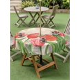 thumbnail image 4 of Outdoor Tablecloth with Umbrella Hole for Patio/Picnic/Party/Camping, Pink Tulip Waterproof Table Cloth Round Cover Washable, Spring Floral Summer Botanical Vintage (Dia 60"), 4 of 9