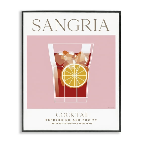 Stupell Industries Chic Minimal Sangria Food & Beverage Painting Black Framed Art Print Wall Art, 11 x 14