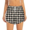 thumbnail image 3 of Uemuo Black Plaid Heart Pattern Women's Athletic Shorts High Waisted Running Shorts with Liner Pockets Gym Elastic Workout Shorts-Large, 3 of 9