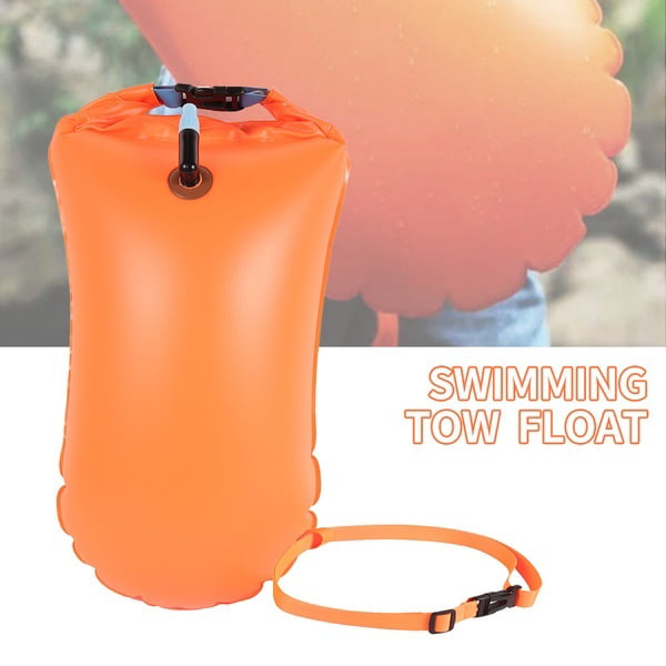 High Viz Orange Open Water Swim Buoy Dry Bag for Floating Surfing Snorkeling 