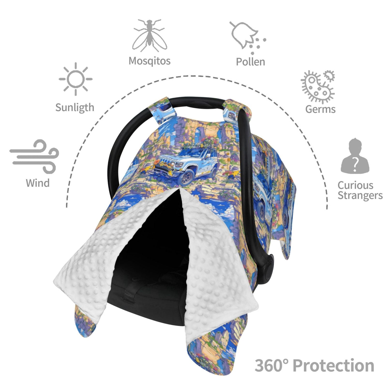 Car Seat Cover Baby - SUV travel car Breathable Infant Car Seat Cover for Baby Carseat, Lightweight Comfort Baby Essentials Must Haves Newborn Stuff for Girl Boy