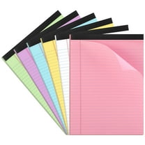 sixwipe Colored Legal Pads, 6 Pack Writing Pads 8.5 x 11 inch, Micro Perforated Notebooks with Sturdy Back, Wide Ruled, 30 Sheets Per Writing Pad for School, College, Office, Professional