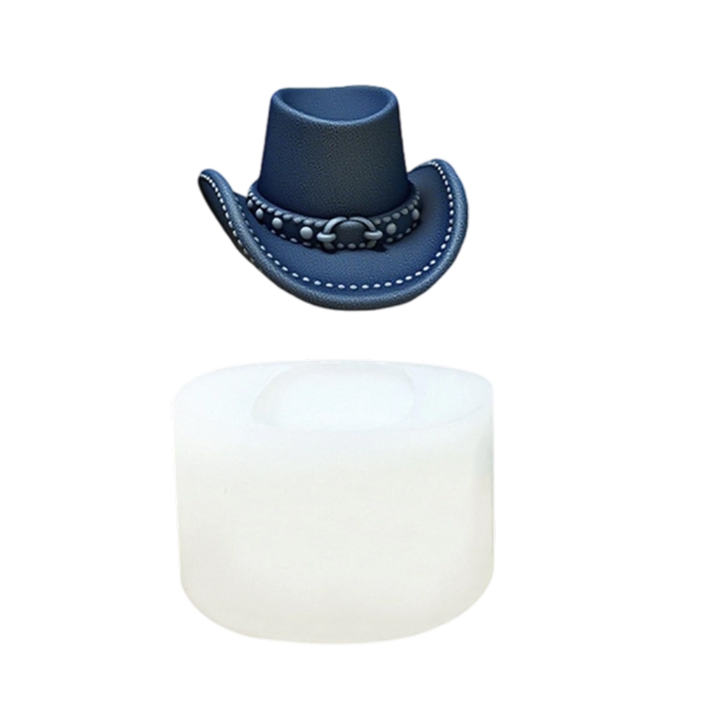 Cowboy Hat Silicone Molds for Epoxy Resin Making Candle Soap Temperature Resistant Easy Demolding Silicone Candle Mould