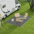 thumbnail image 4 of Spaco Carpet RV Camping Rugs with Carry Bag, 9' x 12' Reversible Outdoor Rug, Black & White Clover, 4 of 11