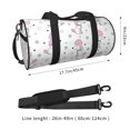 thumbnail image 4 of Xecao Cute Poodle Dog print Round Travel Duffel Bag is a foldable gym bag with an inner pocket, perfect for travel sports, 4 of 8