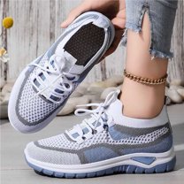 XIMIN Women's Thick-Soled Non-Slip Breathable Mesh Sneakers Orthopedic Loafers Comfortable Walking Athletic Fitness Tennis Walking School Shoes Lightweight Causal Shoes