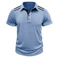 thumbnail image 4 of YLSDY Fashion Mens Beach Shirts for Vacation Wicking Short Sleeve Casual Button Basic Top Athletic Collared Fshion T-Shirts Light Blue XXXL, 4 of 5
