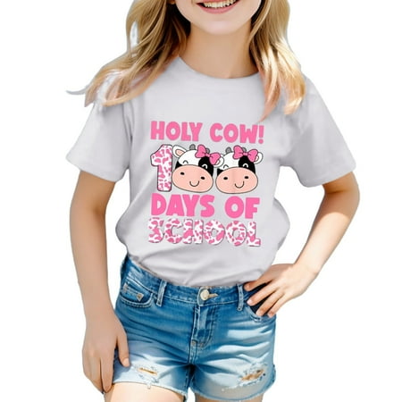 

Girls Shirts for Teen Kids Child Short Sleeve Prints T Shirts Trendy Fans Fitted Long Sleeve Tops 120