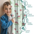 thumbnail image 3 of Dinosaur and Rose Light Green Pattern Insulated Teens Curtains Set Of 2, Bedroom Essentials, Toddler Room Decor 52"x63", 3 of 5