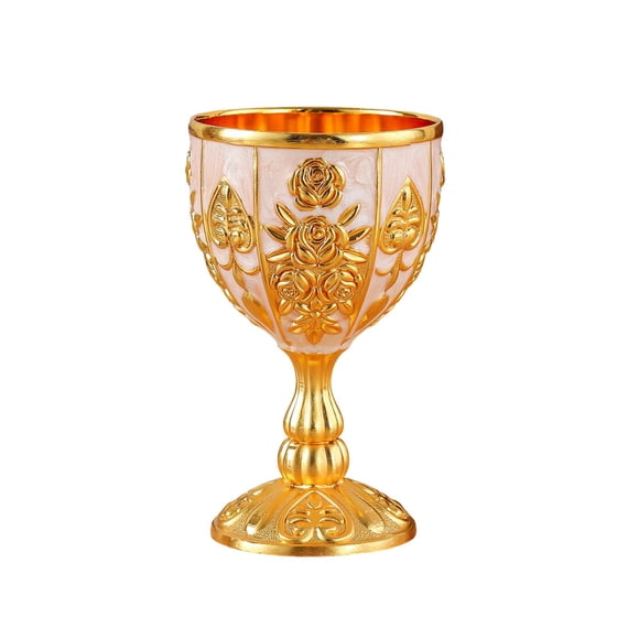 DOLITY Vintage Goblet Mini Communion Cup for Party Supplies Anniversary Bar Gold White