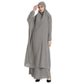 thumbnail image 1 of Hauts à Manches Longues pour Femmes Robe Abaya Modeste à Capuche Chauve-Souris Couleur Unie 2 Couleurs, 1 of 8