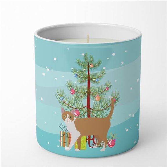 Carolines Treasures CK4571CDL 3.75 x 3.25 in. Unisex Brazilian Shorthair Cat Merry Christmas 10 oz Decorative Soy Candle