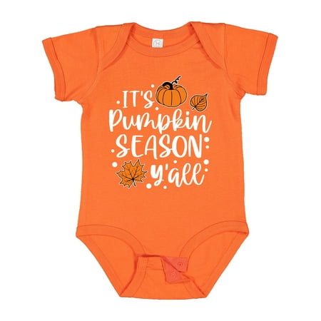 

Inktastic Thanksgiving It s Pumpkin Season Y all with Fall Leaves Gift Baby Boy or Baby Girl Bodysuit