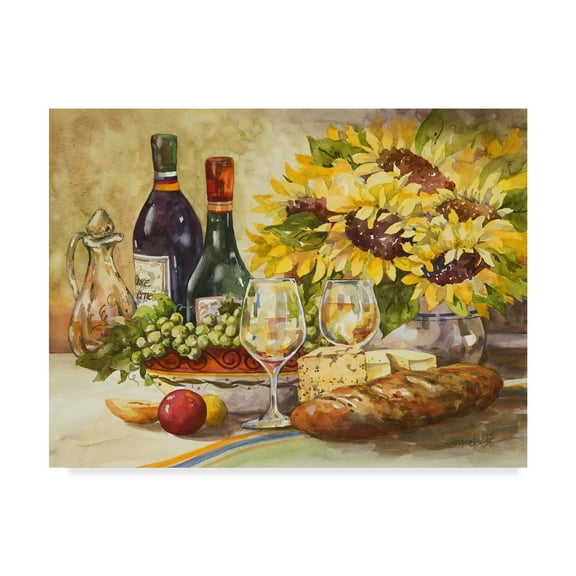 Jerianne Van Dijk 'Wine And Sunflowers' Canvas Art