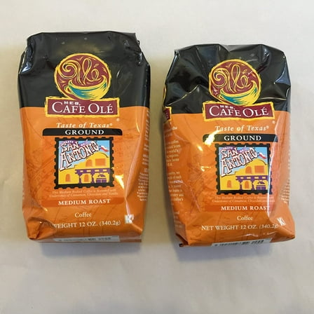 HEB Cafe Ole Ground Coffee, Taste of San Antonio, Medium Roast, 12 oz. Bags (Pack of 2)