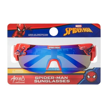 Spider-Man Blue Large Lens Character Mold Sports Wrap Sunglasses for Kids