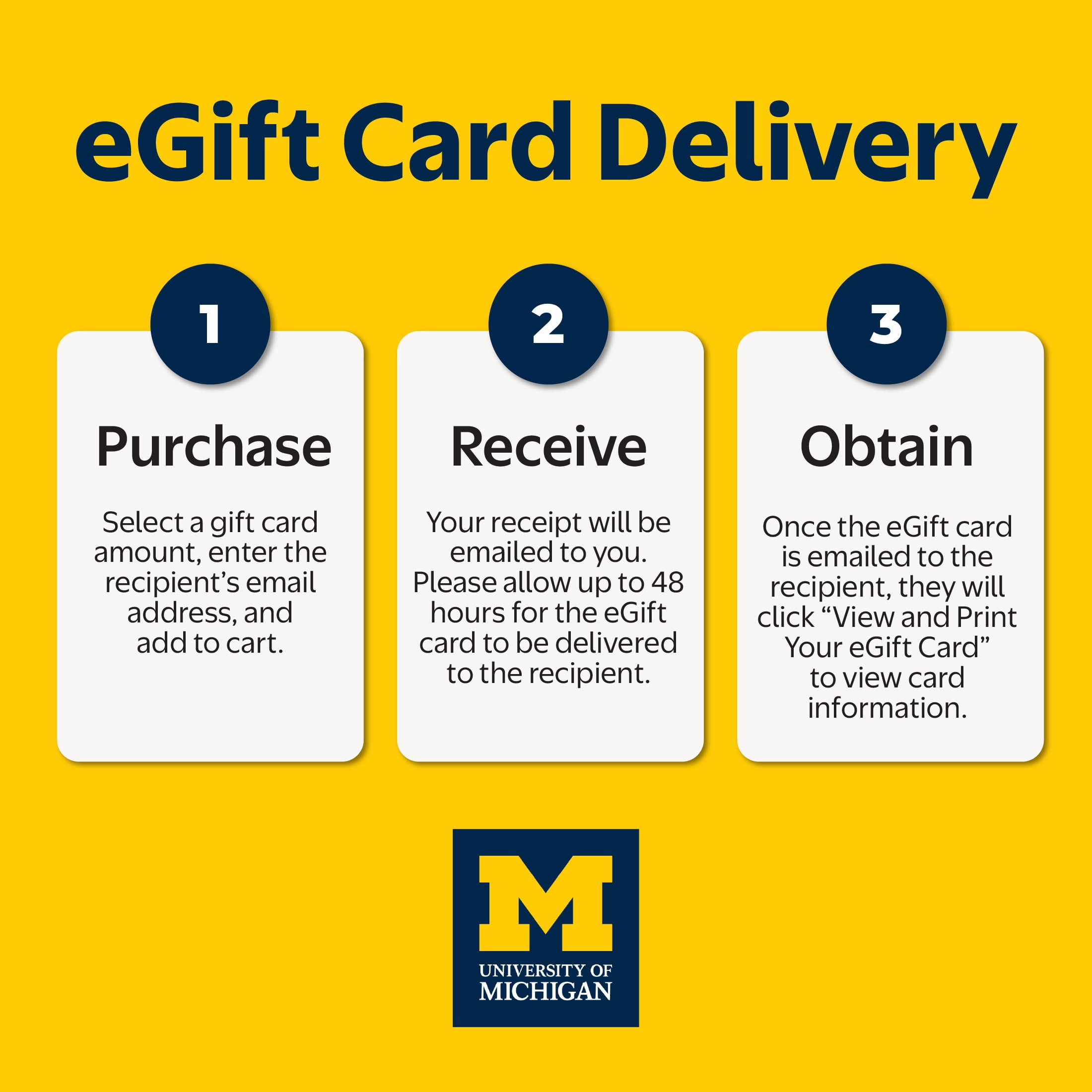 Mastercard® $20-$500 eGift Card University of Michigan (Plus $6.84 Purchase Fee) [Email Delivery]