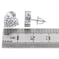 thumbnail image 4 of 10K White Gold Diamond Heart Shape 3 Prong Studs Womens Fancy Earrings 3/4 CT., 4 of 5