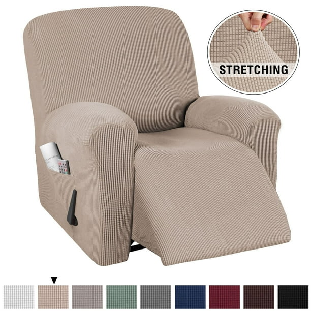 H.VERSAILTEX 1Piece Stretch Recliner Chair Slipcovers Jacquard Fitted Sofa Couch Cover, Sand