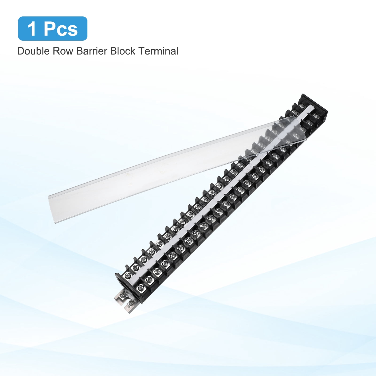 1 Pcs Barrier Terminal Strip Block 660V 30A Dual Rows 25 Positions Rail Base Screw Connector(The Shell is Made of Flame Retardant and Heat Resistant Material)