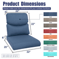 thumbnail image 5 of Gymojoy Outdoor 4-Piece Deep Seat Cushion Set, 22 x 24, Water Repellant, Fade Resistant, Deep Seat Bottom and Back Cushion for Swivel Chair, Sofa, and Couch,Navy, 5 of 6