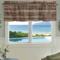 thumbnail image 4 of Valance for Windows,Vintage Farmhouses Brown Wood Grain Valances Curtain Rod Pocket Valance for Kitchen Bedroom Living Room Bathroom,Barn Theme Short Curtains Window Treatment 42x12in, 4 of 9