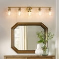 thumbnail image 4 of Deyidn 5 Light Gold Bathroom Vanity Light with White Globe Glass Shade Modern Bathroom Wall E26 Bulb, 4 of 7