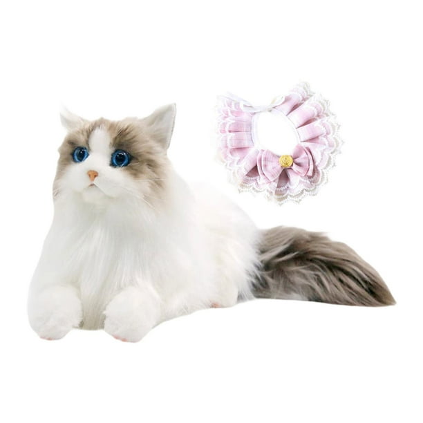 Muñeco de peluche de gato realista, Animal relleno, juguete de peluche de gato, cómodo, realista, suave, muñeco de gato de peluche de imitación para Pañuelo gato rosa