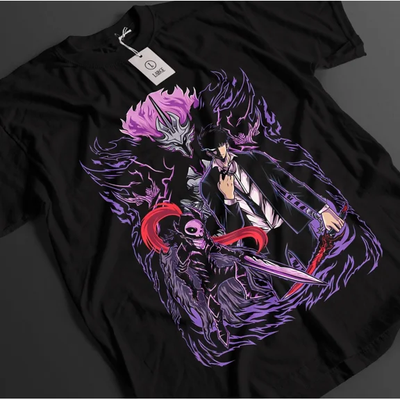 RARE Solo Leveling Shirt Sung Jinwoo Tshirt Haein T-Shirt Beru Top Igris Anime Tee
