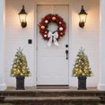 thumbnail image 5 of 3ft Pre-Lit Artificial Christmas Tree, 78 Warm White LED Lights, Battery Powered with Timer, Includes Brown Base, Festive Holiday Decoration for Home, 5 of 13