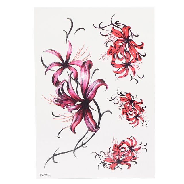 Tatuaje temporal con estampado de flores para mujer, resistente al agua, accesorio HB-133X
