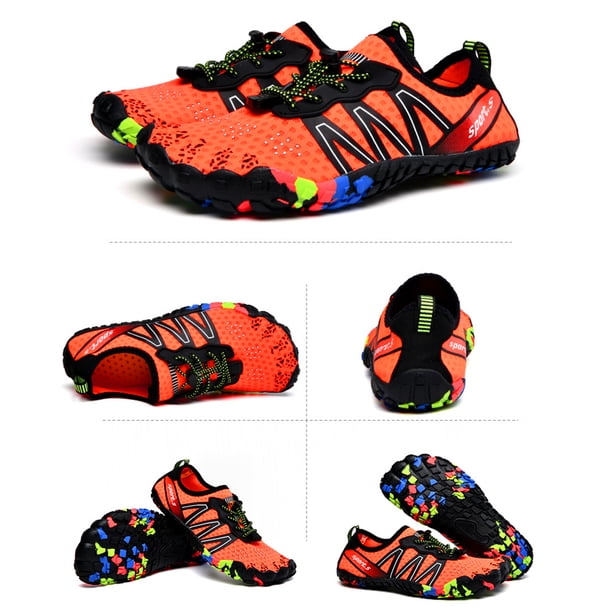 Aqua Shoes Zapatos de esnórquel con cordones Diseño de orificio de drenaje antideslizante para adultos Unisex