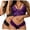 B-Purple, variant on Levmjia 2PC Womens Lace Lingerie Set Ruffled Trim Wireless Adjustable Spaghetti Strap V Neck Bra And Bow Decor Thong Set Bedroom Honeymoon Dates Romantic
