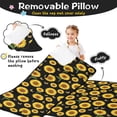 thumbnail image 3 of Sunflower and Butterfly Black Pattern Teens Toddler Nap Mat with Pillow, Sleeping Mat Bag for Preschool Daycare 50"x20", 3 of 5