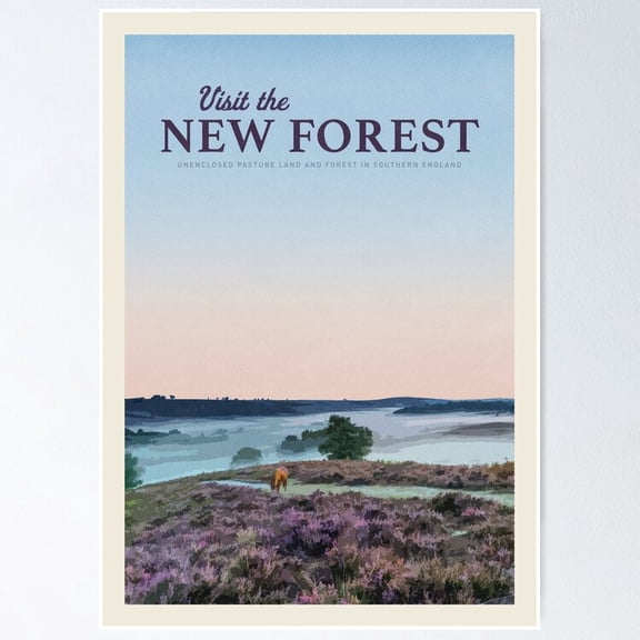 Poster Visit The New Forest Vintage Wall Arttrendy Retro Print Positive Quote Poster Room Decor Wall Art , Poster Print Only