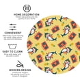 thumbnail image 3 of Honeii Pineapples Sharks In Hawaiian print Leather Coaster Set of 4, ideal for safeguarding your furniture from drinks spills and effortless cleanup-Round Shape, 3 of 6
