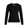 thumbnail image 6 of Time and Tru Women's Slim V-Neck Tee with Long Sleeves, Sizes XS-XXXL, 6 of 6