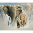 thumbnail image 2 of Weenink, Jan 23x20 Black Ornate Wood Framed with Double Matting Museum Art Print Titled - Running elephants II, 2 of 4