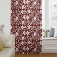 thumbnail image 6 of Red White Floral Sheer Curtains 63 Inches Long, Farmhouse Retro Botanical Leaves Light Filering Curtains, Breathable Simi Curtain Privacy Drapes for Living Room Bedroom Lightweight Window Treatment, 6 of 9