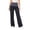 Q93 Black, variant on Womens Fold Over Waist Yoga Pants Wide Leg Full Length Casual Lounge Trousers Contrast Waistband Relaxed Fit Bottoms for Pilates Walking Travel and Everyday Gray,S