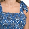 thumbnail image 3 of Max Studio Women's Tie Strap Smocked Bodice Floral Print Maxi Dress-Blue / L, 3 of 5