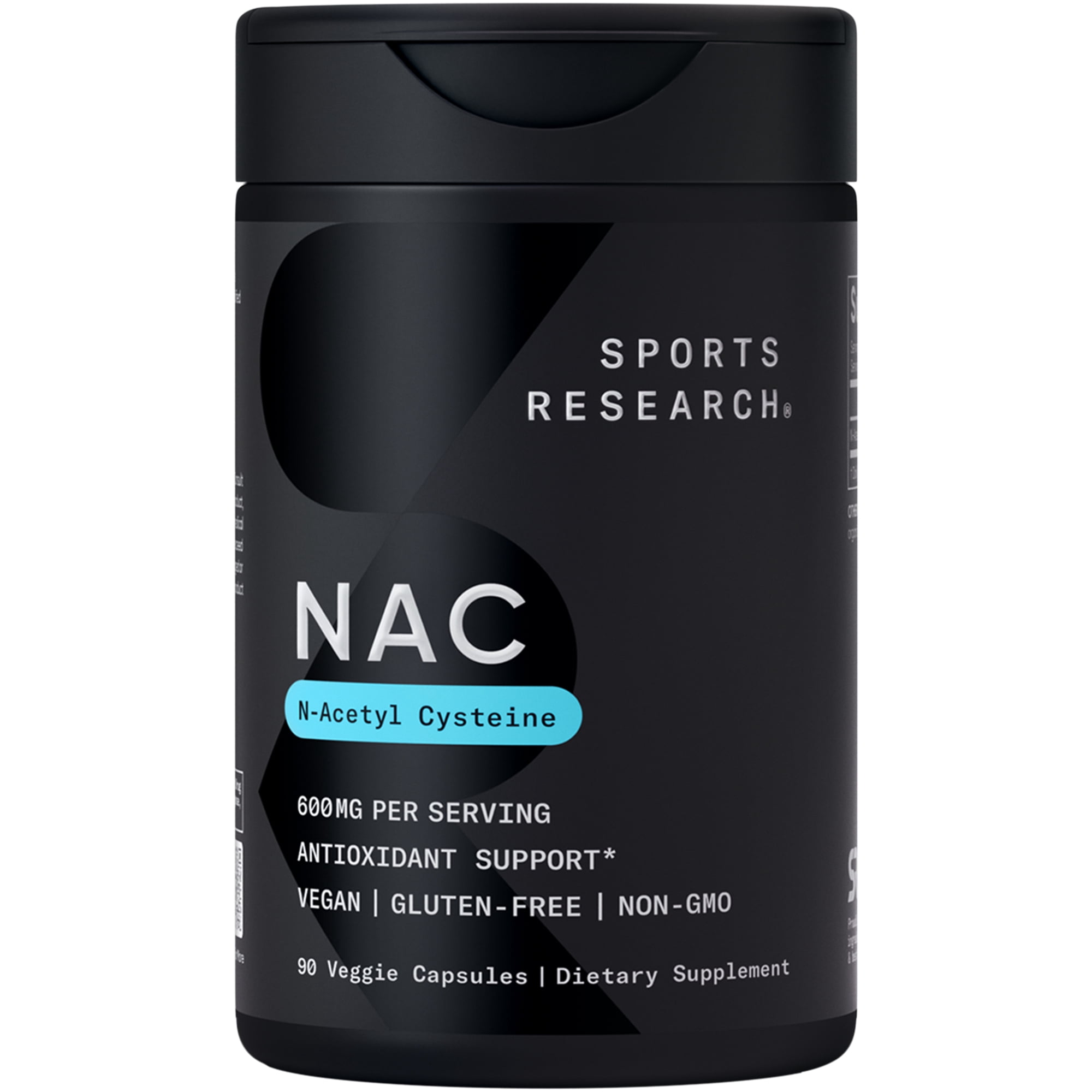 Sports Research® Vegan NAC (N-Acetyl Cysteine) 600mg, 90 Veggie Caps