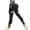 Black, variant on Womens Solid Color Seamless Hip Lifting Yoga Outfit Tight Fitting High Waist Pants Fitness Sports Style Side Pockets Elastic Waist Stretch Breathable Fabric Workout Athletic Bottoms
