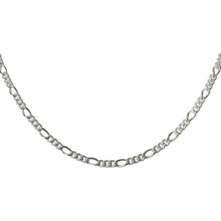 Women's Sterling Silver 100 Figaro Necklace, 24