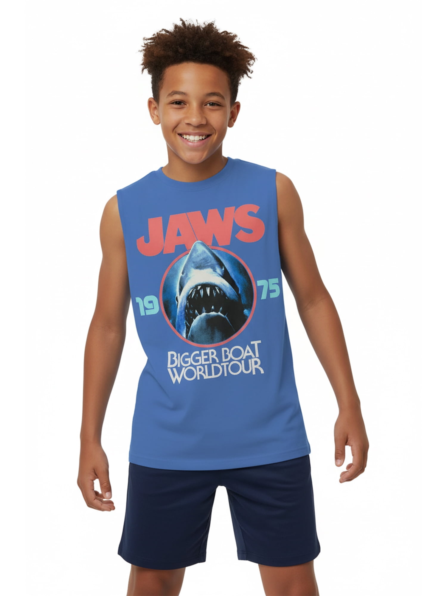 Jaws Boys Graphic Muscle Tank Top, Sizes 4-18