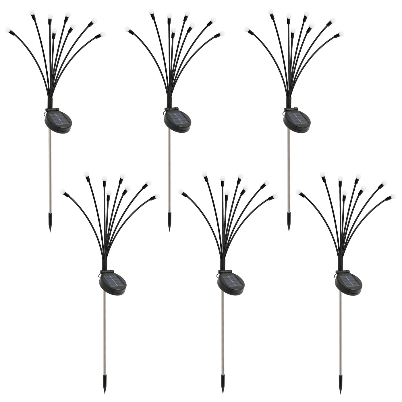 6PK Swaying Firefly Lights Solar Powered Waterproof, Solar Garden Lights Outdoor decorative For Garden, Yard, Patio Decor, Landscape Pathway Garden Decoration, Warm White LED Bulb