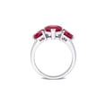 thumbnail image 4 of 4.86 Carat (Ctw) Lab-Created Three Stone Ruby Heart Ring in Sterling Silver for Women, 4 of 6