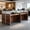 Walnut2, variant on 94.5" 4-Person Office Cubicle Workstation,with Privacy Panels, Built-in Power Outlets & Cable Management, Modular Desk for Open Office, Call Center, Home Office (Walnut)