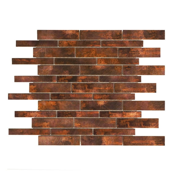 Modket TDH458AC Antique Copper Color Metallic Metal Linear Mosaic Tile Kitchen Wall Backsplash