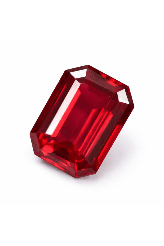 Gemsgrowth Natural Red Burmese Ruby Loose Gemstone, 15 Carat, Emerald Cut, Certified, for Jewelry Making, Pendant, Ring, Necklace, Engagement